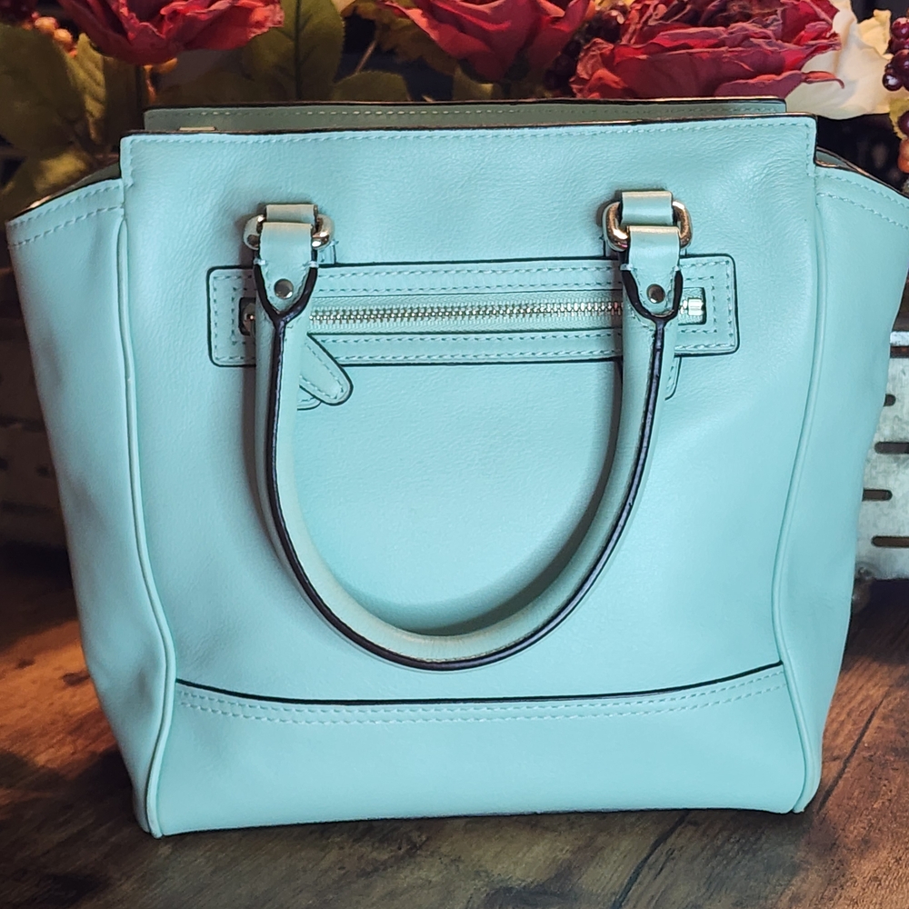 Coach Legacy Mini Tanner In Mint - Tassel Charm And Scarf - Picture 6 of 15